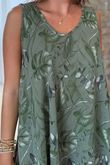 Made in Italy Tiki Pure Cotton Midi Dress Khaki /11 =